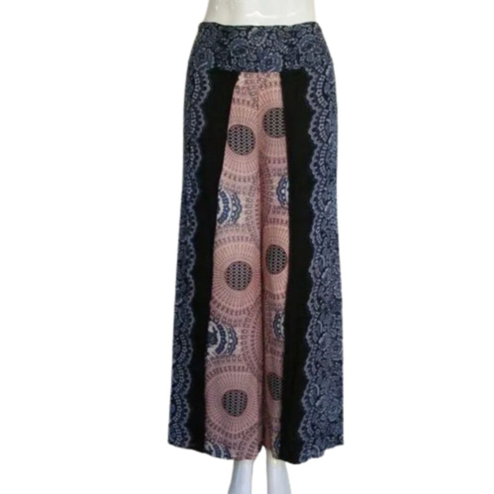 HAREM Pants, S/M, Open leg, Elastic Waist, Rayon, No brand, Pink/Blue
